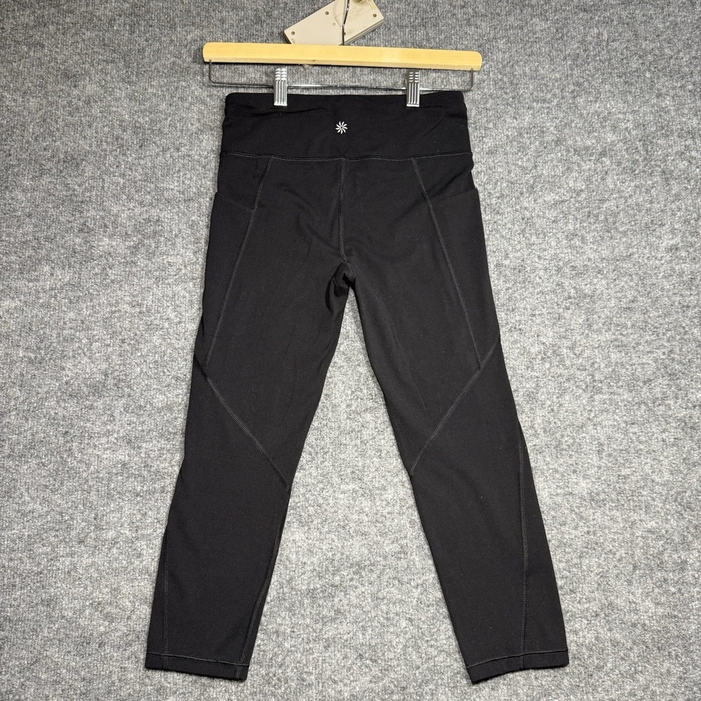 Athleta Girl Black Fitted Mid Rise Waist Capri leggings Size XL 14